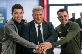Deco, Joan Laporta, Xavi Hernandez