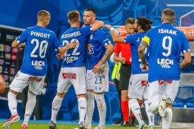 Maksymilian Pingot i inni piłkarze Lecha Poznań