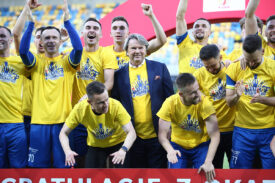 Zbigniew Jakubas i piłkarze Motoru Lublin