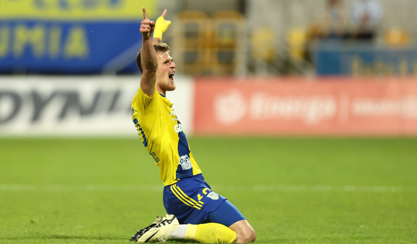 Karol Czubak podczas meczu z Odrą Opole