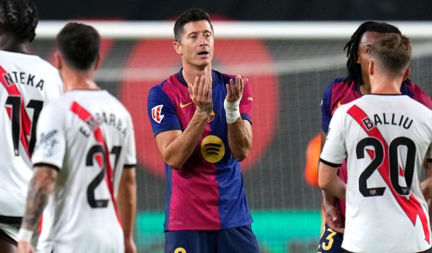 Robert Lewandowski w meczu z Rayo Vallecano