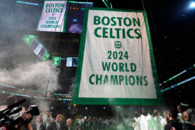 Mistrzowski banner Celtics 2024