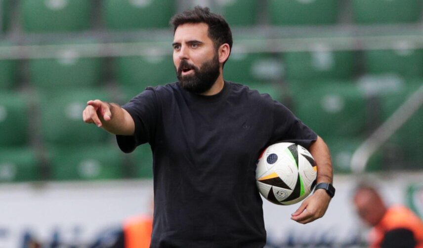 Goncalo Feio podczas meczu Legia - Broendby