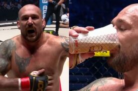 De Fries celebruję obronę pasa na KSW 100
