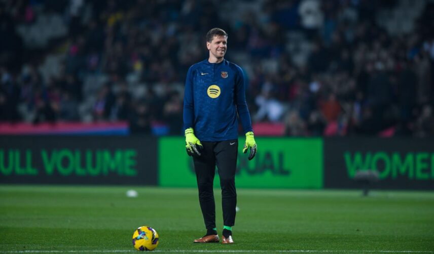 Wojciech Szczęsny na rozgrzewce przed meczem Barcelona vs. Atletico