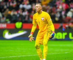Łukasz Skorupski podczas meczu reprezentacji Polski