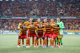 Jagiellonia Białystok piłkarze przed meczem z Fiorentiną