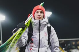 Kacper Tomasiak na skoczni w Predazzo